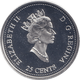2000 SILVER 25 CENTS CANADA - SILVER WORLD COINS - Cambridgeshire Coins