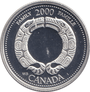 2000 SILVER 25 CENTS CANADA - SILVER WORLD COINS - Cambridgeshire Coins