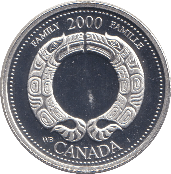 2000 SILVER 25 CENTS CANADA - SILVER WORLD COINS - Cambridgeshire Coins