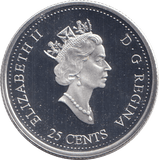 2000 SILVER 25 CENTS CANADA - SILVER WORLD COINS - Cambridgeshire Coins