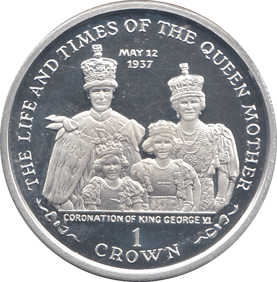 2000 SILVER CROWN CORONATION OF KING GEORGE VI ( PROOF ) - WORLD COINS - Cambridgeshire Coins