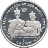 2000 SILVER CROWN CORONATION OF KING GEORGE VI ( PROOF ) - WORLD COINS - Cambridgeshire Coins