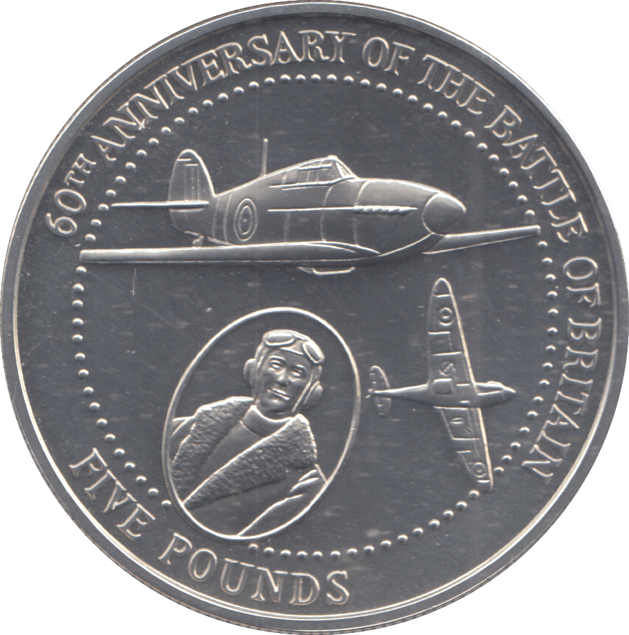 2000 SILVER FIVE POUNDS 60TH ANNIVERSARY BATTLE OF BRITAIN - SILVER WORLD COINS - Cambridgeshire Coins