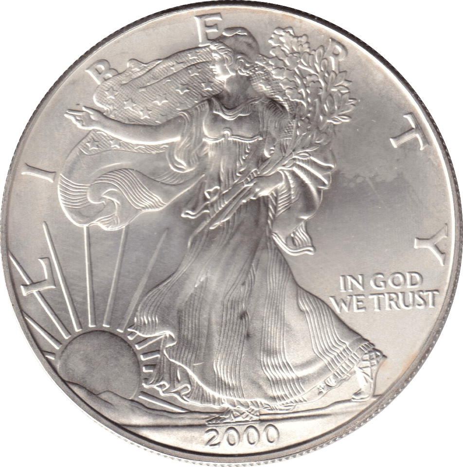 2000 SILVER LIBERTY DOLLAR USA - SILVER WORLD COINS - Cambridgeshire Coins