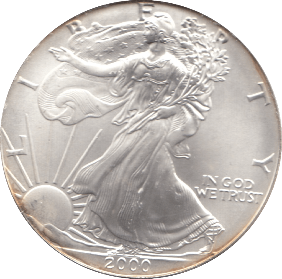 2000 SILVER LIBERTY DOLLAR USA - SILVER WORLD COINS - Cambridgeshire Coins