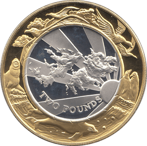 2000 SILVER MILLENIUM COIN TWO POUNDS FALKLAND ISLANDS ( PROOF ) - SILVER PROOF - Cambridgeshire Coins