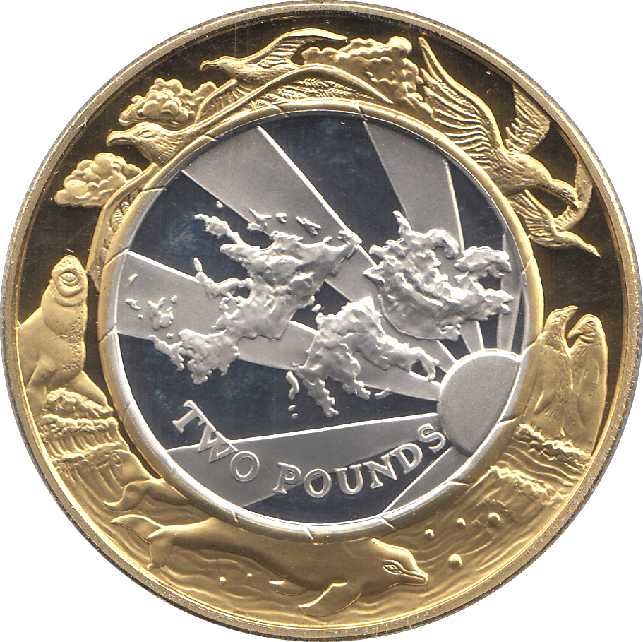 2000 SILVER MILLENIUM COIN TWO POUNDS FALKLAND ISLANDS ( PROOF ) - SILVER PROOF - Cambridgeshire Coins