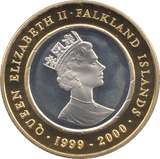 2000 SILVER MILLENIUM COIN TWO POUNDS FALKLAND ISLANDS ( PROOF ) - SILVER PROOF - Cambridgeshire Coins
