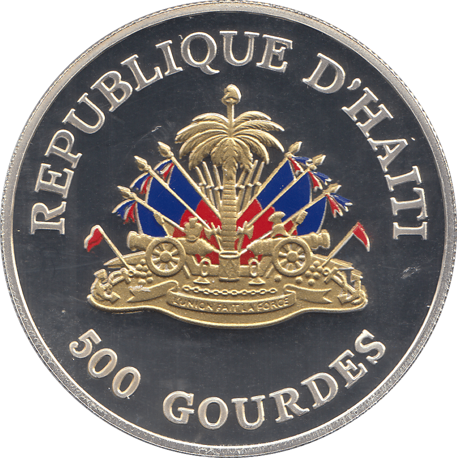 2000 SILVER MILLENNIUM COIN 500 GOURDES HAITI ( PROOF ) - SILVER PROOF - Cambridgeshire Coins
