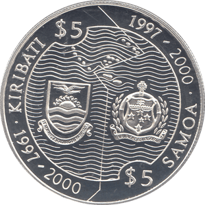 2000 SILVER MILLENNIUM COIN FIVE DOLLARS KIRIBATI SAMOA ( PROOF ) - SILVER PROOF - Cambridgeshire Coins