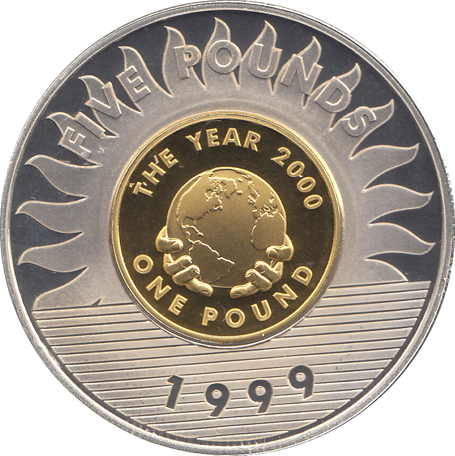 2000 SILVER MILLENNIUM COIN FIVE POUNDS GUERNSEY ( PROOF ) - SILVER PROOF - Cambridgeshire Coins