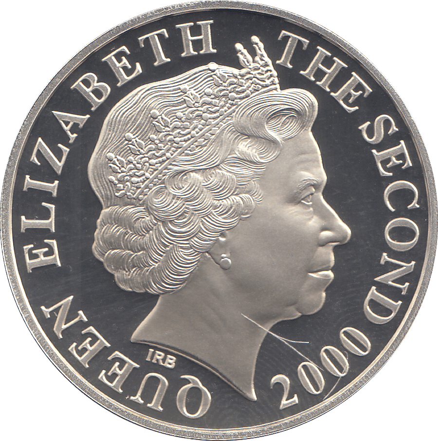 2000 SILVER MILLENNIUM COIN FIVE POUNDS JERSEY ( PROOF ) - SILVER PROOF - Cambridgeshire Coins
