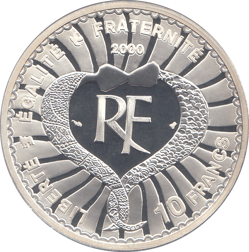2000 SILVER MILLENNIUM COIN TEN FRANCS FRANCE ( PROOF ) - SILVER PROOF - Cambridgeshire Coins