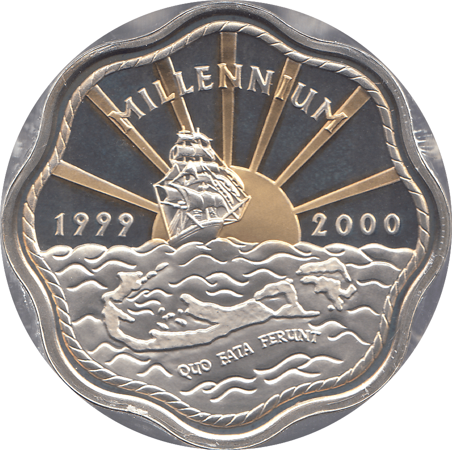 2000 SILVER MILLENNIUM COIN TWO DOLLARS BERMUDA ( PROOF ) - SILVER PROOF - Cambridgeshire Coins