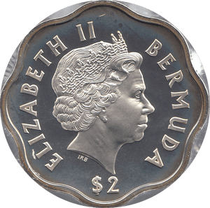 2000 SILVER MILLENNIUM COIN TWO DOLLARS BERMUDA ( PROOF ) - SILVER PROOF - Cambridgeshire Coins