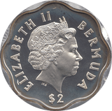 2000 SILVER MILLENNIUM COIN TWO DOLLARS BERMUDA ( PROOF ) - SILVER PROOF - Cambridgeshire Coins