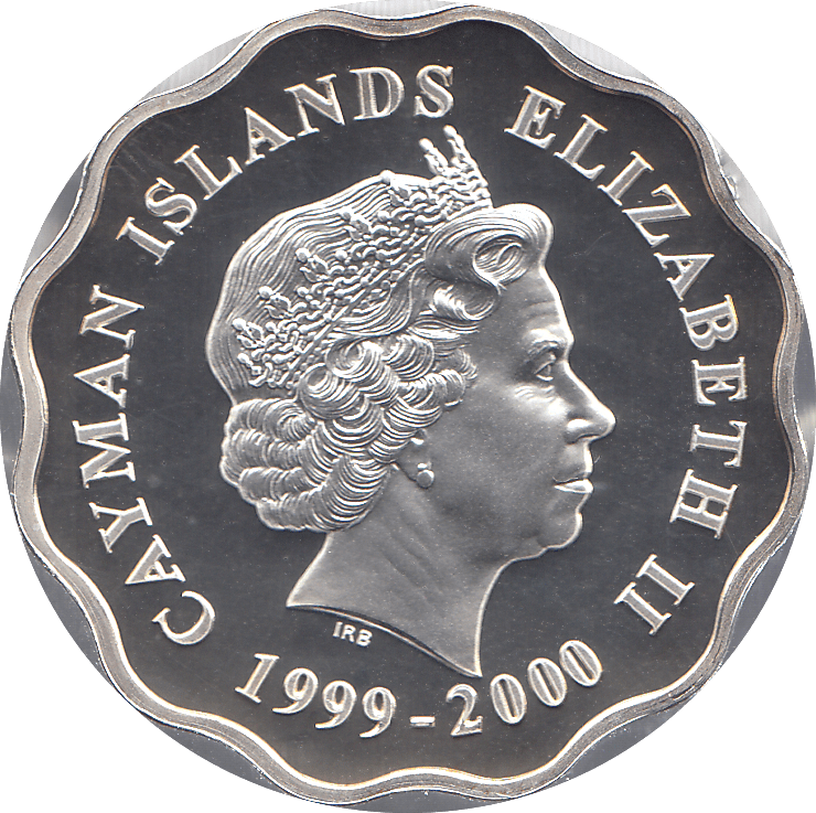 2000 SILVER MILLENNIUM COIN TWO DOLLARS CAYMAN ISLANDS ( PROOF ) - SILVER PROOF - Cambridgeshire Coins