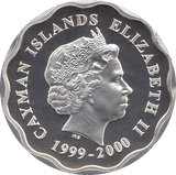 2000 SILVER MILLENNIUM COIN TWO DOLLARS CAYMAN ISLANDS ( PROOF ) - SILVER PROOF - Cambridgeshire Coins