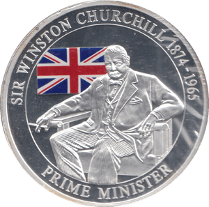 2000 SILVER PLATED WINSTON CHURCHILL COMMEMORATIVE COIN - WORLD COINS - Cambridgeshire Coins