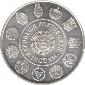 2000 SILVER PROOF 1000 ESCUDOS PORTUGAL - SILVER WORLD COINS - Cambridgeshire Coins