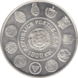 2000 SILVER PROOF 1000 ESCUDOS PORTUGAL - SILVER WORLD COINS - Cambridgeshire Coins