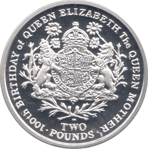 2000 SILVER PROOF £2 COMMEMORATIVE COIN QUEEN MOTHER SANDWICH ISLANDS - SILVER WORLD COINS - Cambridgeshire Coins