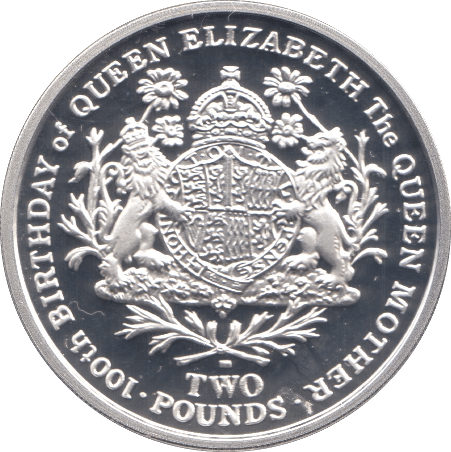 2000 SILVER PROOF £2 COMMEMORATIVE COIN QUEEN MOTHER SANDWICH ISLANDS - SILVER WORLD COINS - Cambridgeshire Coins