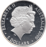 2000 SILVER PROOF 5 DOLLAR AUSTRALIA ECHIDNA - SILVER WORLD COINS - Cambridgeshire Coins