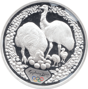 2000 SILVER PROOF 5 DOLLAR AUSTRALIA EMU - SILVER WORLD COINS - Cambridgeshire Coins