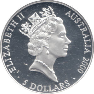 2000 SILVER PROOF 5 DOLLAR AUSTRALIA FESTIVAL OF DREAMING - SILVER WORLD COINS - Cambridgeshire Coins