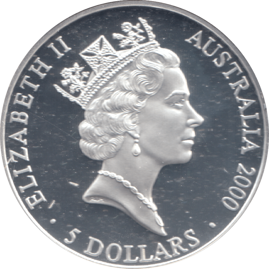 2000 SILVER PROOF 5 DOLLAR AUSTRALIA FESTIVAL OF DREAMING - SILVER WORLD COINS - Cambridgeshire Coins
