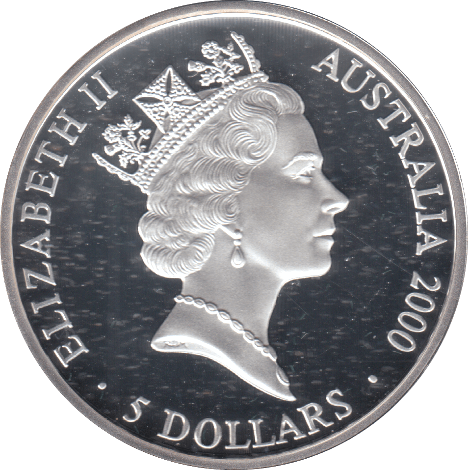2000 SILVER PROOF 5 DOLLAR AUSTRALIA KANGAROO - SILVER WORLD COINS - Cambridgeshire Coins