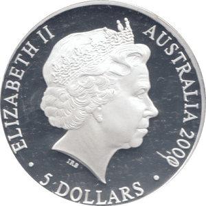 2000 SILVER PROOF 5 DOLLAR AUSTRALIA KOOKABURRA - SILVER WORLD COINS - Cambridgeshire Coins