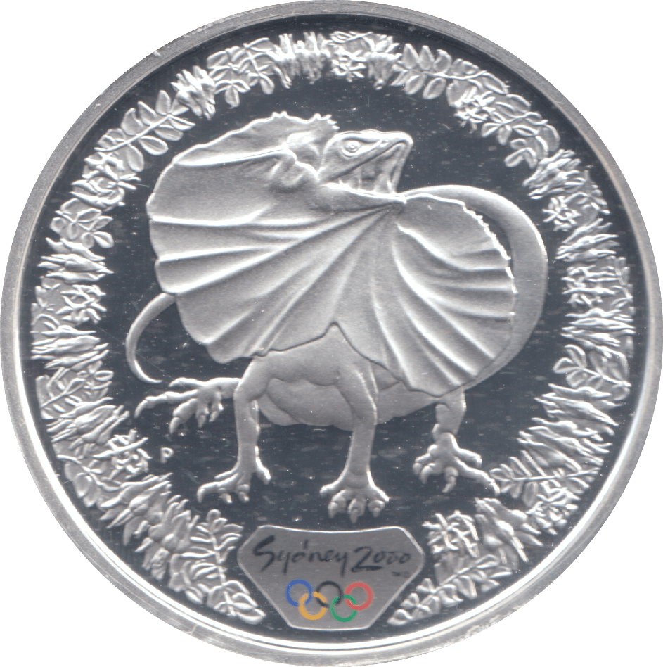 2000 SILVER PROOF 5 DOLLAR AUSTRALIA LIZARD - SILVER WORLD COINS - Cambridgeshire Coins