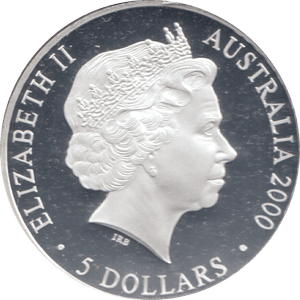 2000 SILVER PROOF 5 DOLLAR AUSTRALIA LIZARD - SILVER WORLD COINS - Cambridgeshire Coins