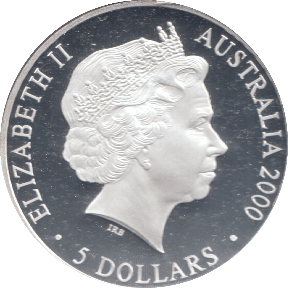 2000 SILVER PROOF 5 DOLLAR AUSTRALIA LIZARD - SILVER WORLD COINS - Cambridgeshire Coins