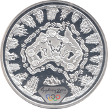 2000 SILVER PROOF 5 DOLLAR AUSTRALIA MAP - SILVER WORLD COINS - Cambridgeshire Coins