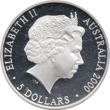 2000 SILVER PROOF 5 DOLLAR AUSTRALIA PLATYPUS - SILVER WORLD COINS - Cambridgeshire Coins