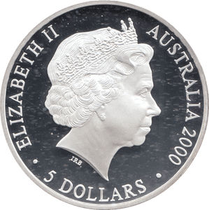 2000 SILVER PROOF 5 DOLLAR AUSTRALIA REACHING THE WORLD - SILVER WORLD COINS - Cambridgeshire Coins