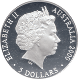 2000 SILVER PROOF 5 DOLLAR AUSTRALIA SEA CHANGE - SILVER WORLD COINS - Cambridgeshire Coins