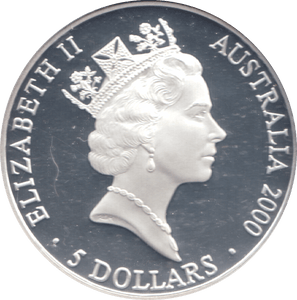 2000 SILVER PROOF 5 DOLLAR AUSTRALIA SHARKS - SILVER WORLD COINS - Cambridgeshire Coins