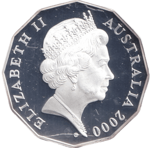 2000 SILVER PROOF 50 CENTS AUSTRALIA - SILVER WORLD COINS - Cambridgeshire Coins
