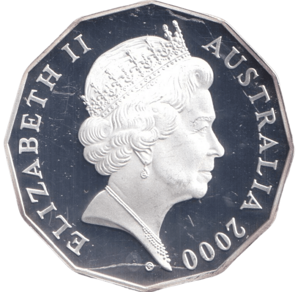 2000 SILVER PROOF 50 CENTS AUSTRALIA - SILVER WORLD COINS - Cambridgeshire Coins