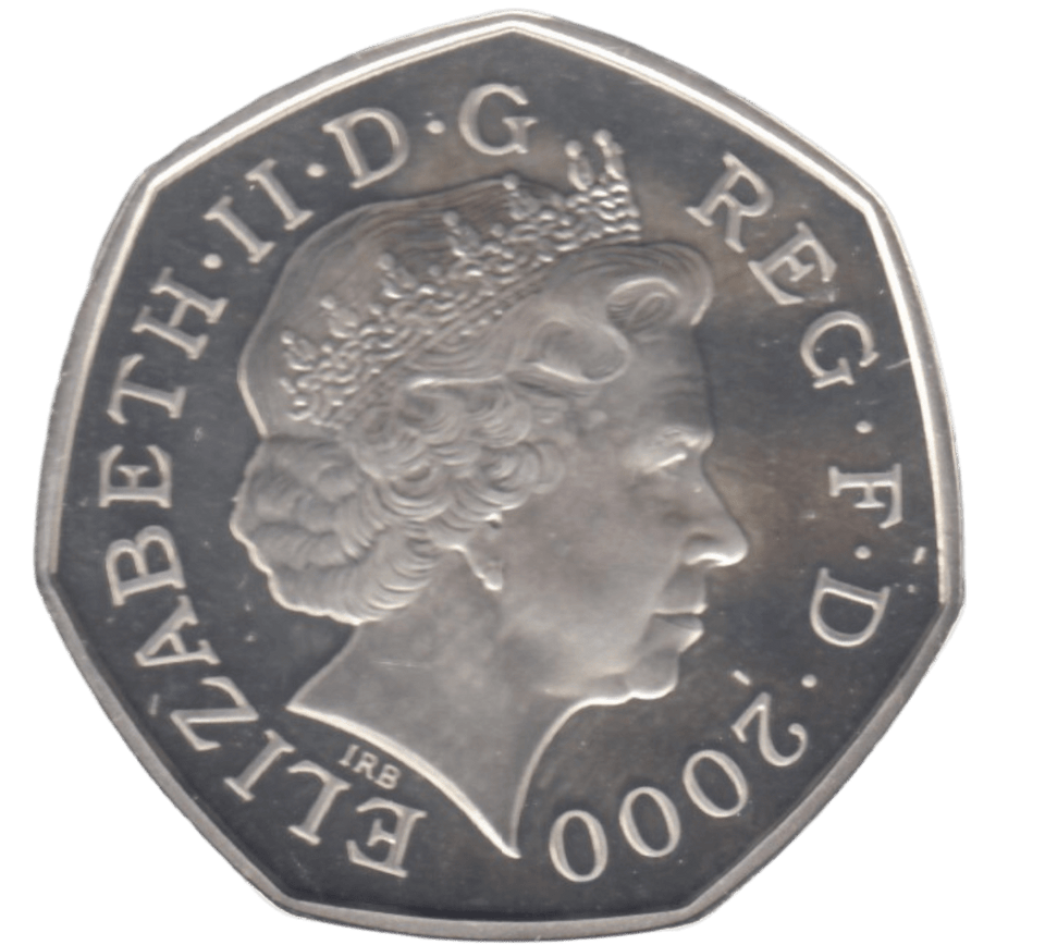 2000 SILVER PROOF 50P - 50P Silver Proof - Cambridgeshire Coins