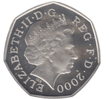 2000 SILVER PROOF 50P - 50P Silver Proof - Cambridgeshire Coins