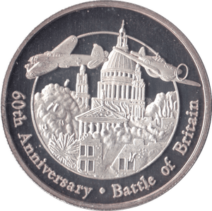 2000 SILVER PROOF BATTLE OF BRITAIN FIVE CROWNS TURKS AND CAICOS - SILVER WORLD COINS - Cambridgeshire Coins