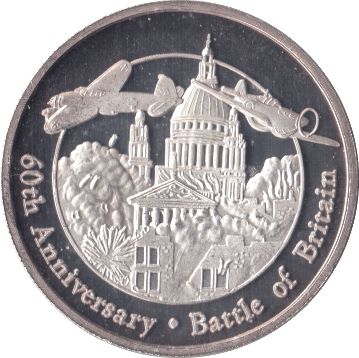 2000 SILVER PROOF BATTLE OF BRITAIN FIVE CROWNS TURKS AND CAICOS - SILVER WORLD COINS - Cambridgeshire Coins