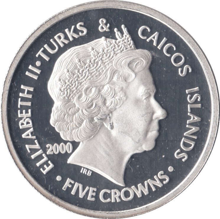 2000 SILVER PROOF BATTLE OF BRITAIN FIVE CROWNS TURKS AND CAICOS - SILVER WORLD COINS - Cambridgeshire Coins