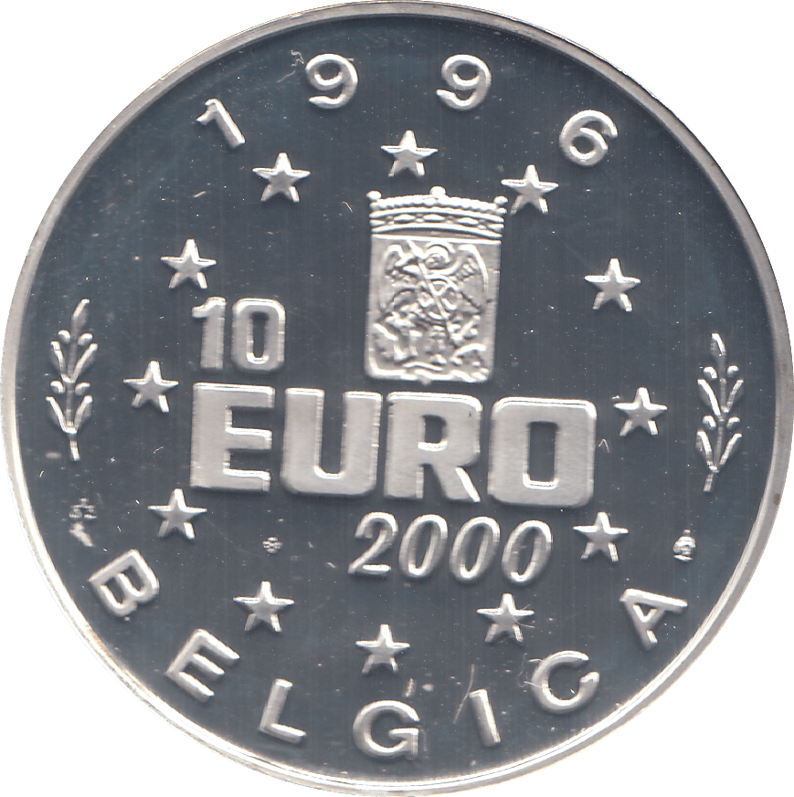 2000 SILVER PROOF BELGIUM 10 EUROS - WORLD COINS - Cambridgeshire Coins