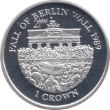 2000 SILVER PROOF FALL OF THE BERLIN WALL COMMEMORATIVE CROWN ISLE OF MAN - SILVER WORLD COINS - Cambridgeshire Coins